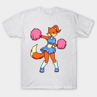 Cartoon Cheerleader Fox T-Shirt